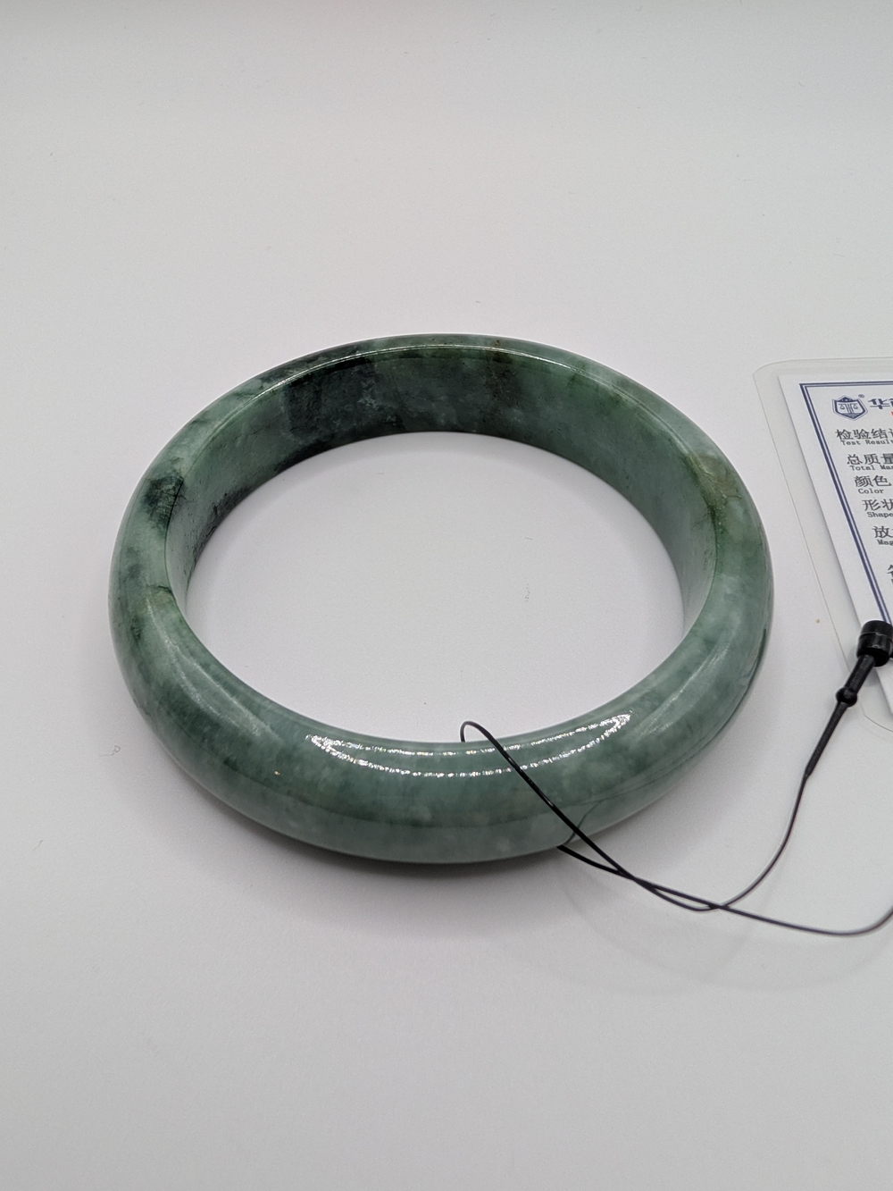 NWT Certified Grade A Natural Jadeite Jade Bangle Bracelet Green 57mm 67g